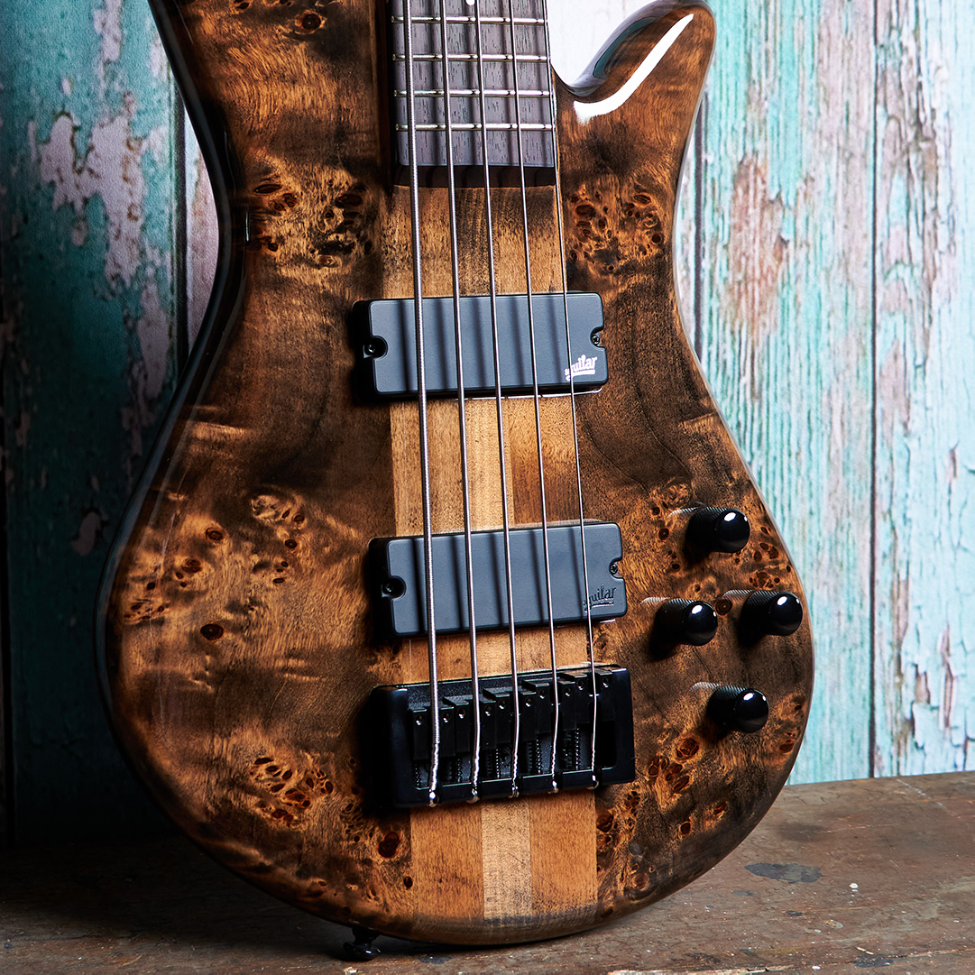 body of brown Spector bass