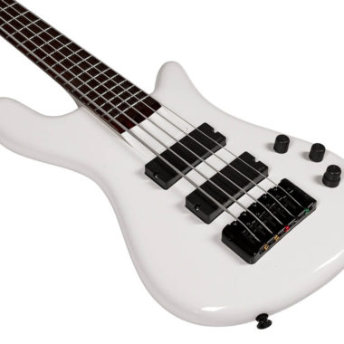 Bantam 5 WH electric bass front close up